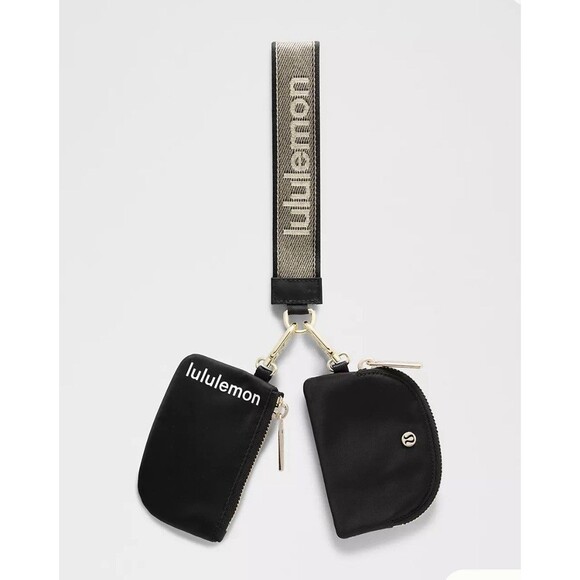 lululemon athletica Handbags - Lululemon Dual Pouch Wristlet Black/Gold NWT